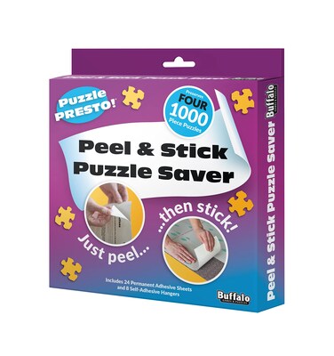 (4 Pack) Puzzle Presto! Peel &amp; Stick Puzzle Saver: The Original and Still The Best Way to Preserve Your Finished Puzzle! 24 Adhesive Sheets and 8 Adhesive Hangars.