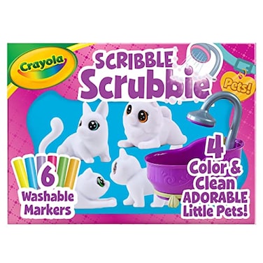 Crayola Scribble Scrubbie Pets Tub Set, Washable Pet Care Toy, Reusable Animal Toys for Girls &amp; Boys, Gifts for Kids, Ages 3, 4, 5