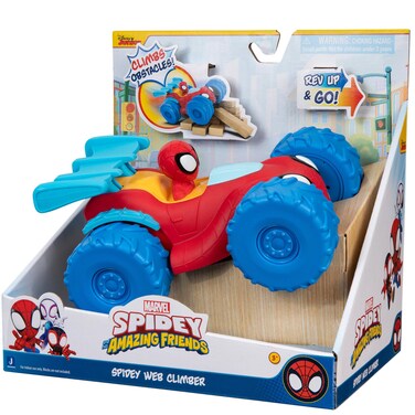 Marvel Spidey and His Amazing Friends Marvel Spidey Web Climber - 7-Inch Rev Up Motor Vehicle That Climbs Obstacles