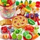 Shimirth 67Pc Pretend Play Food Sets for Kids Kitchen, Pizza Toy Food &amp; Cutting Fake Food - Fruits &amp; Vegetables, Play Kitchen Toys Accessories, Pretend Food Toys for Toddlers Boys Girls Birthday Gift
