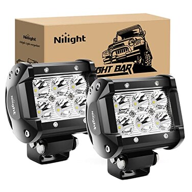 Nilight Led Pods 2Pcs 18W 1260LM Spot Led Off Road Lights Super Bright Driving Fog Boat Lights Led Work Light Bar for Trucks Pickup Golf Cart SUV ATV UTV 4x4 Van Camper