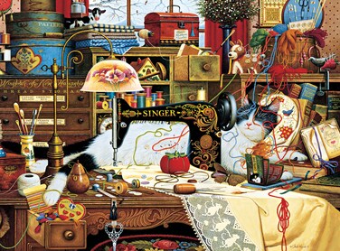 Buffalo Games - Silver Select - Charles Wysocki - Maggie The Messmaker - 1000 Piece Jigsaw Puzzle for Adults -Challenging Puzzle Perfect for Game Nights - Finished Size is 26.75 x 19.75