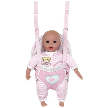 Adora GiggleTime 15Girl Vinyl Weighted Soft Body Toy Play Baby Doll with Laughing Giggles and Harnessed Wrap Carrier Holder for Children 2+, 15 inches (20153009)