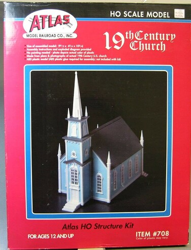 Atlas HO Scale Model Railroad Building Kit 19th Century American Church
