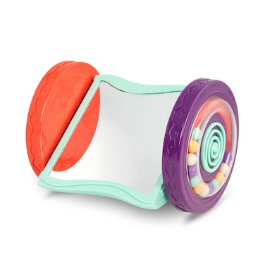 B. toys - Baby Toys Mirror with Rolling Sensory Wheels - Interactive Roly-Poly Mirror for Tummy Time &amp; Crawling - Early Learning for Infant Development - 0+ Months