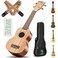 CAHAYA 21 Inch Ukulele Mahogany Beginner Kit Soprano Ukelele with Gig Bag Rainbow Strap Fretboard Stickers for Both Adults and Kids Professional Hawaiian Ukalalee Gifts CY0068