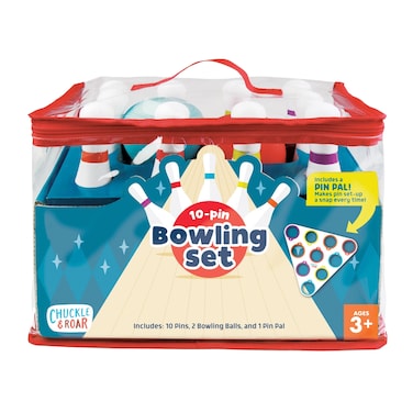 Chuckle &amp; Roar - 10 Pin Bowling Set - New Family Game Night Staple - Easy Setup and cleanup - Great for Indoor Game time - Ages 3 and up