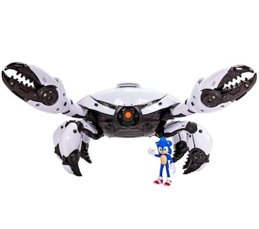 Sonic The Hedgehog Sonic 3 Movie Toys Crab Mech Pinching Claws Playset with 2.5 Inch Sonic Action Figure Officially Licensed 3 Movie Playset Toys for Kids