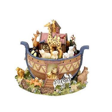 LOVE FOR YOU Gift Wrapped Music Box Noah's Ark Christian Bible Stories for Woman and Men Baby Girls Kids Husband Mom Grandmother Home Decorations Christmas Birthday Presents Gifts
