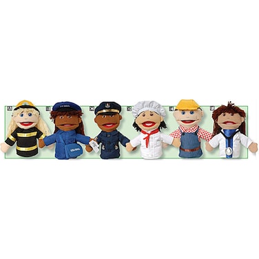 Marvel Education Company Multi-Ethnic Career Puppets for Kids, Set of 6