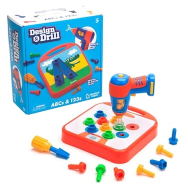 Educational Insights Design &amp; Drill ABCs &amp; 123s, 90 Pieces with Electric Drill Toy, Preschool Kindergarten Classroom Essentials, Ages 3+