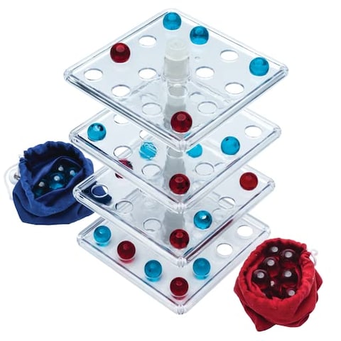 Jokari Take the Tower 3D Strategy Board Game for 2 To 4 Kids or Adults of Any Age. Easily Attach Rotating Playing Surfaces, Like Connect 4 Try to Align 4 Marbles, Turn a Level to Alter Opponent&#39;s Plan