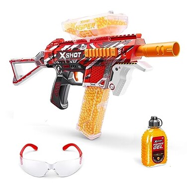 XShot Hyper Gel Trace Fire Blaster, Semi and Fully Automatic Gel Blaster &amp; 10,000 Gellets, 600 Capacity Hopper &amp; 850 Capacity Mag, Ages 14 &amp; Up by ZURU