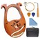 INKNOTE Lyre Harp Mahogany with Tuning Wrench and 16 Pcs Metal Spare String Set Manual Picks Black Gig Bag for Instrument Kids Adult Professional Beginner Music Lovers Gift