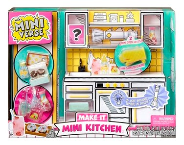 MGA's Miniverse Make It Mini Kitchen, Kitchen Playset, w/UV Light, Collectibles, DIY, Resin Play, Exclusive, Mystery Recipe, Mini Oven Mitts, NOT Edible, 8+
