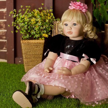 Zero Pam Reborn Toddler Dolls 24 Inch Blonde Hair Silicone Baby Dolls That Look Real Lifelike Reborn Baby Dolls for Girls Gift