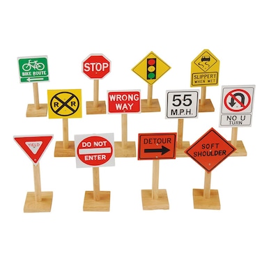 Marvel MTC-924 Education Deluxe International Traffic Signs, Set of 12