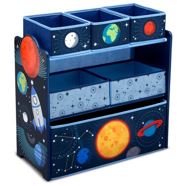 Delta Children Space Adventures Design &amp; Store 6 Bin Toy Storage Organizer - Greenguard Gold Certified, Blue