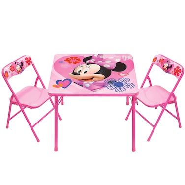 Minnie Mouse Activity Table Set with 2 Chairs for Girls Ages 3-7 Years Old