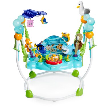Bright Starts Disney Baby Finding Nemo Sea of Activities Baby Activity Center Jumper with Interactive Toys, Lights, Songs &amp; Sounds, 6-12 Months (Blue)