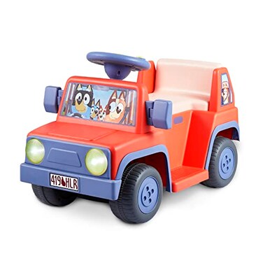 Bluey 6V Ride On Car for Toddlers - Interactive Electric Car for Kids with Sound Effects &amp; Music, Riding Toy for Boys &amp; Girls, Includes 6V Rechargeable Battery &amp; Charger