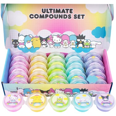 Hello Kitty and Friends Ultimate Compounds Set, 25-Pack, Scented Glitter Slimes, Sanrio Stuff, Slime Bulk, Mini Slime, Party Favors for Kids 8-12, Hello Kitty Toys, Hello Kitty Party Supplies, Slimes