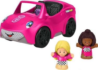 Fisher-Price Little People Barbie Toddler Toy Car Convertible with Music Sounds &amp; 2 Figures for Pretend Play Ages 18+ Months