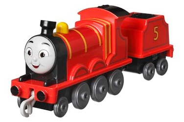Thomas &amp; Friends Fisher-Price die-cast Push-Along James Toy Train Engine for Preschool Kids Ages 3+
