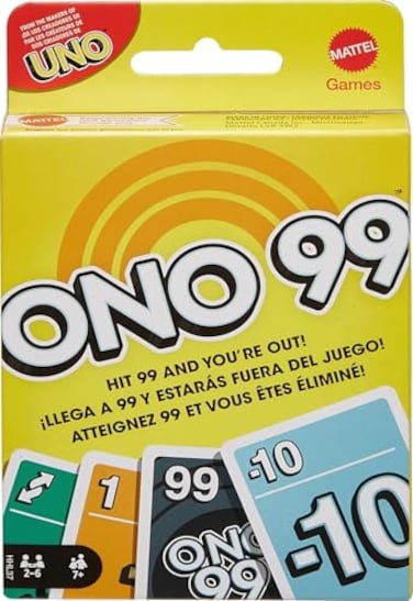 Mattel Games ONO 99 Card Game from The Makers of UNO for Kids, Adults &amp; Families, Add Numbers &amp; Don't Go Over 99
