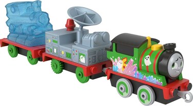 Fisher-Price Thomas &amp; Friends Old Mine Percy die-cast push-along toy train engine for preschool kids ages 3 years and older