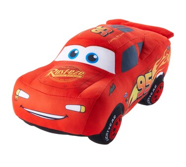 Mattel Disney and Pixar Cars Lightning McQueen Talking Plush Toy Car with 10 Sounds, 10-inch