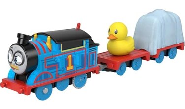 Thomas &amp; Friends Motorized Toy Train Secret Agent Thomas Battery-Powered Engine with Cargo for Preschool Pretend Play Kids Ages 3+ Years