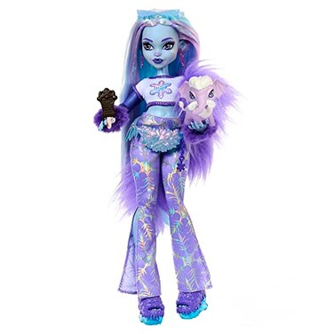 Monster High Doll, Abbey Bominable Yeti with Pet Mammoth Tundra &amp; Accessories Including Furry Scarf &amp; Snowflake Backpack
