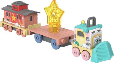 Thomas &amp; Friends Diecast Toy Train, Shivery Delivery Sandy the Rail Speeder &amp; Brake Car Bruno for Preschool Pretend Play Kids Ages 3+ Years