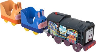 Thomas &amp; Friends Toy Train, Carnival Diesel Motorized Engine with 2 Roller Coaster Cars for Preschool Railway Play Ages 3+ Years