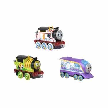 Thomas and Friends Toy Train 3-Pack, Color Changers, Diecast Thomas Percy and Kana Engines with Color Reveal in Warm and Cold Water