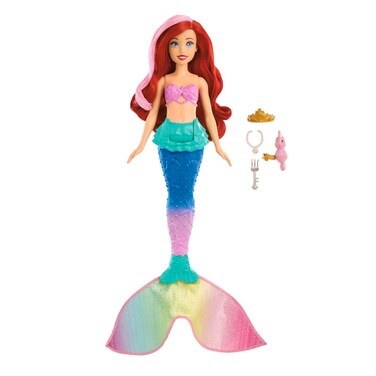 Mattel Disney Princess Toys, Ariel Swimming Mermaid Fashion Doll with Color-Change Hair &amp; Tail, Inspired by The Little Mermaid Movie