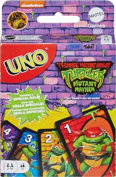 Mattel Games UNO Teenage Mutant Ninja Turtles Mutant Mayhem Card Game for Kids &amp; Family Nights, Parties, Travel, Camping &amp; More