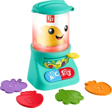 Fisher-Price Laugh &amp; Learn Baby &amp; Toddler Toy Counting &amp; Colors Smoothie Maker Pretend Blender with Music &amp; Lights for Ages 9+ Months