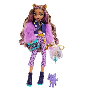 Monster High Clawdeen Wolf Doll with Pet Dog Crescent &amp; Accessories Like Backpack, Planner, Snacks &amp; More