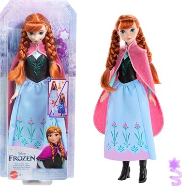 Mattel Disney Frozen Toys, Anna Magical Color-Change Skirt Fashion Posable Doll, Inspired by The Movie