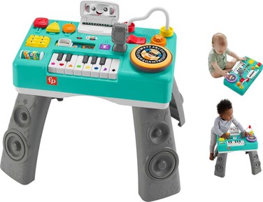 Fisher-Price Baby &amp; Toddler Toy Laugh &amp; Learn Mix &amp; Learn DJ Table Musical Activity Center with Lights &amp; Sounds for Infants Ages 6+ Months