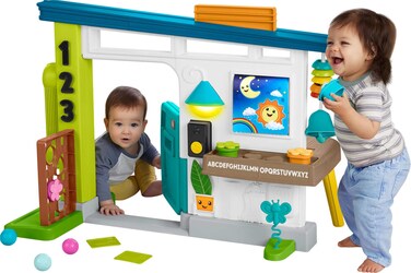 Fisher-Price Baby Learning Toy Laugh &amp; Learn Ultimate Playhouse with Smart Stages &amp; 9 Pretend Play Accessories, Infants &amp; Toddlers Ages 6+ Months