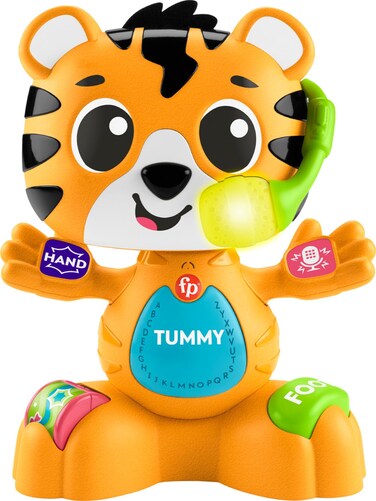 Fisher-Price Baby Learning Toy Link Squad Bop &amp; Groove Tiger with Music &amp; Lights for Ages 9+ Months, Compatible Only with Link Squad Items