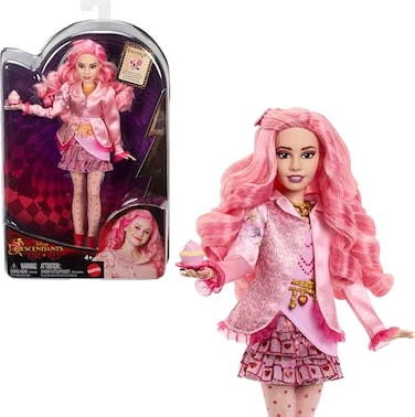 Mattel Disney Descendants: The Rise of Red Fashion Doll &amp; Accessory, Bridget, Young Queen of Hearts with Movie-Inspired Clothes &amp; Cupcake