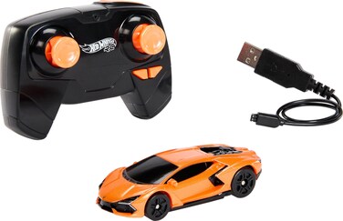 Hot Wheels RC Toy Car, Remote-Control Lamborghini Revuelto in 1:64 Scale, Recharge with USB Cable, Races &amp; Stunts On- and Off-Track with Turbo Boost