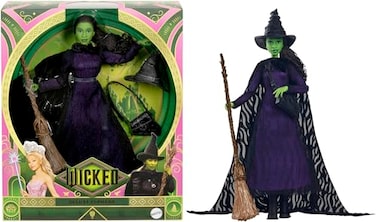Mattel Universal Wicked Deluxe Elphaba Fashion Doll &amp; Accessories, Movie-Inspired Look with Braided Hair &amp; Posability