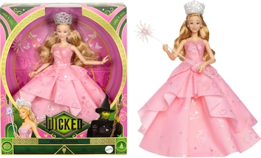 Mattel Universal Wicked Deluxe Glinda Fashion Doll &amp; Accessories Including Crown &amp; Scepter, Movie-Inspired Look with Posability