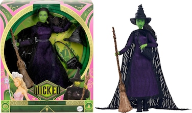 Mattel Universal Wicked Deluxe Elphaba Fashion Doll &amp; Accessories, Movie-Inspired Look with Braided Hair &amp; Posability