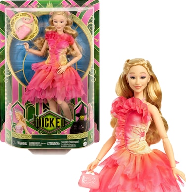 Mattel Universal Wicked Glinda Fashion Doll &amp; Accessories with Blonde Hair, Poseable &amp; Removable Ballroom Look